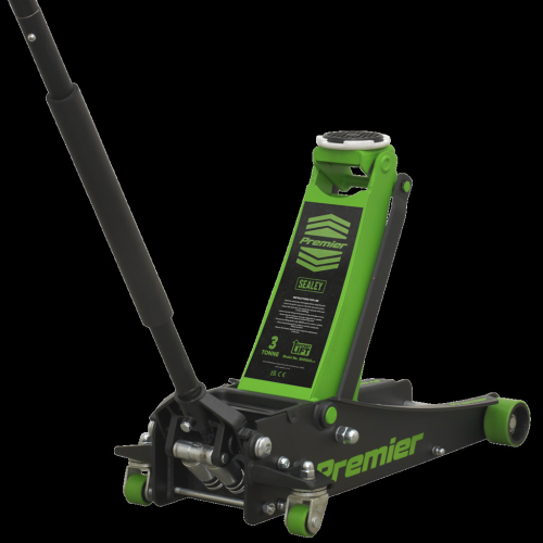 Sealey Trolley Jack 3 Tonne Low Profile Rocket Lift Green