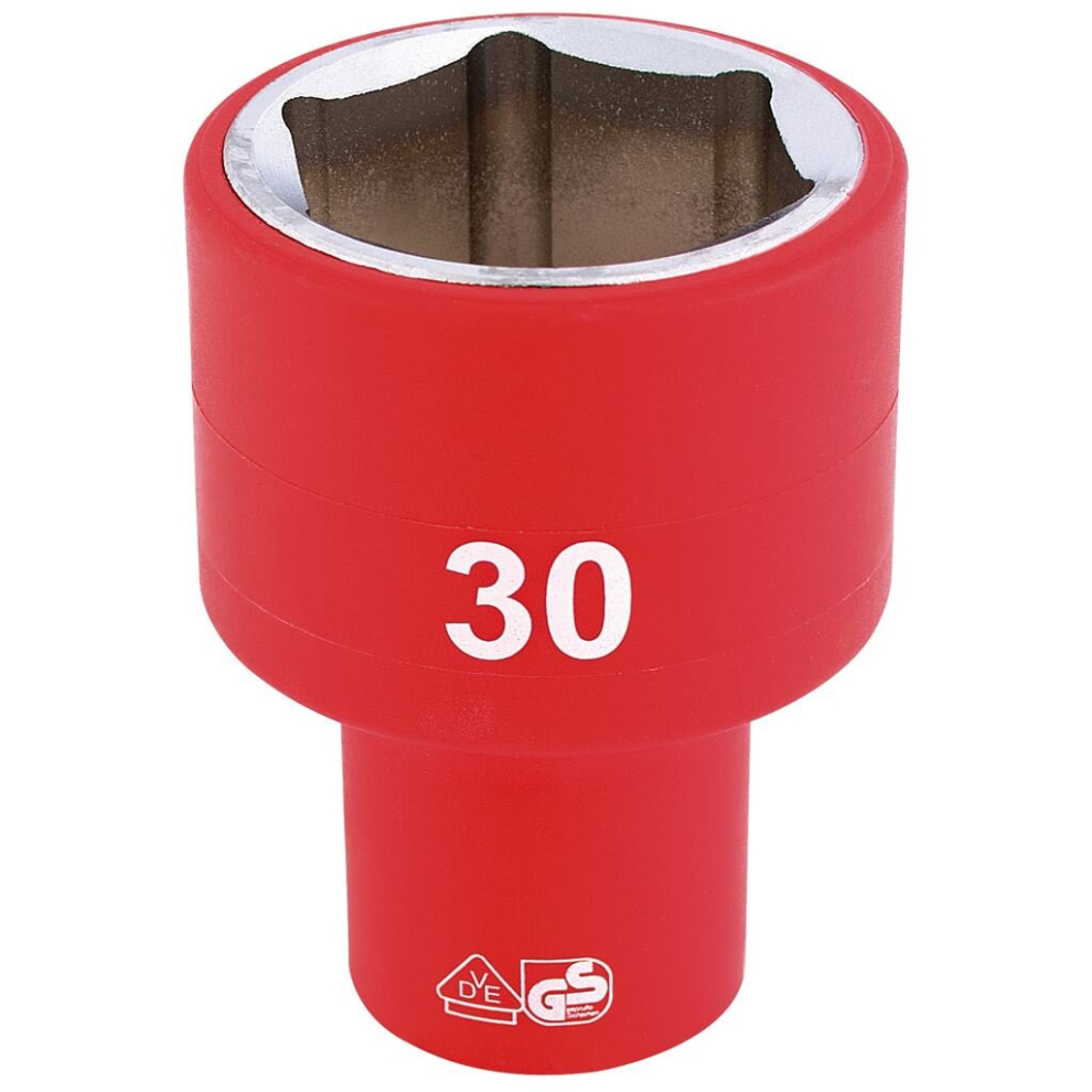 Fully Insulated VDE Socket, 1/2"" Sq. Dr., 30mm