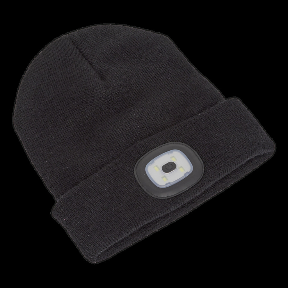 Sealey Beanie Hat 1W Smd Led Usb Rechargeable