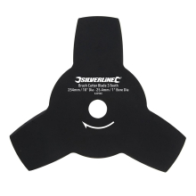 Silverline Brush Cutter Blade 3-Tooth - 254mm / 10&quot; Dia - 25.4mm / 1&quot; Bore Dia