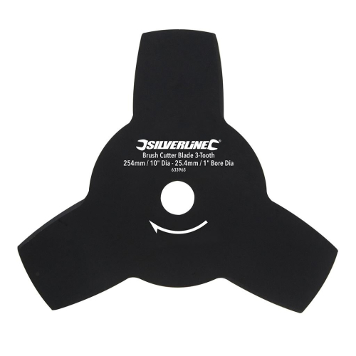Silverline Brush Cutter Blade 3-Tooth - 254mm / 10" Dia - 25.4mm / 1" Bore Dia