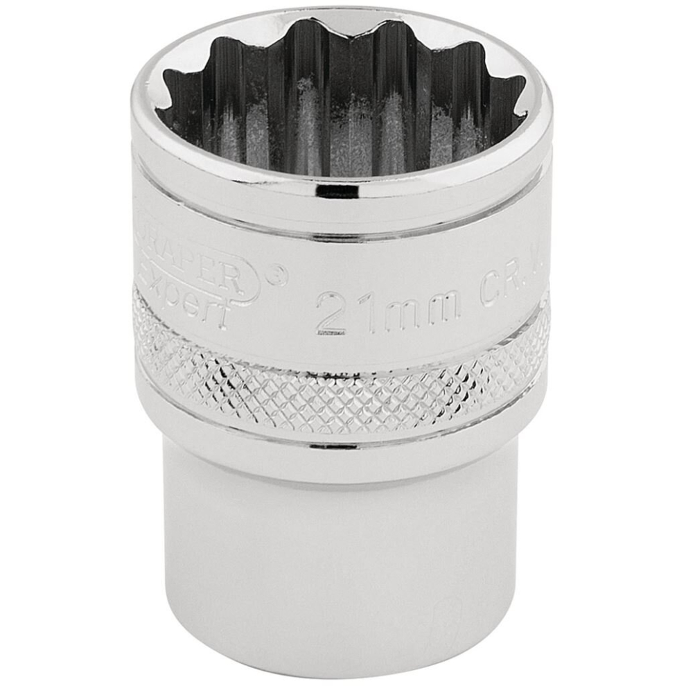 Draper Hi-Torq® 12 Point Socket, 1/2"" Sq. Dr., 21Mm