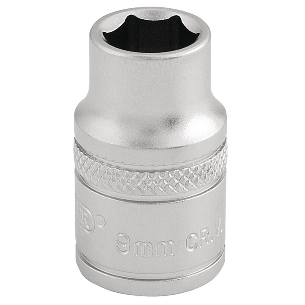 Draper 6 Point Metric Socket, 3/8"" Sq. Dr., 9Mm