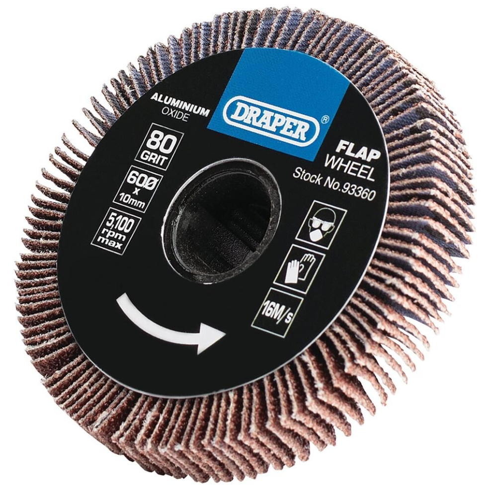 Draper Aluminium Oxide Flap Wheel, 10 X 60Mm, 80 Grit