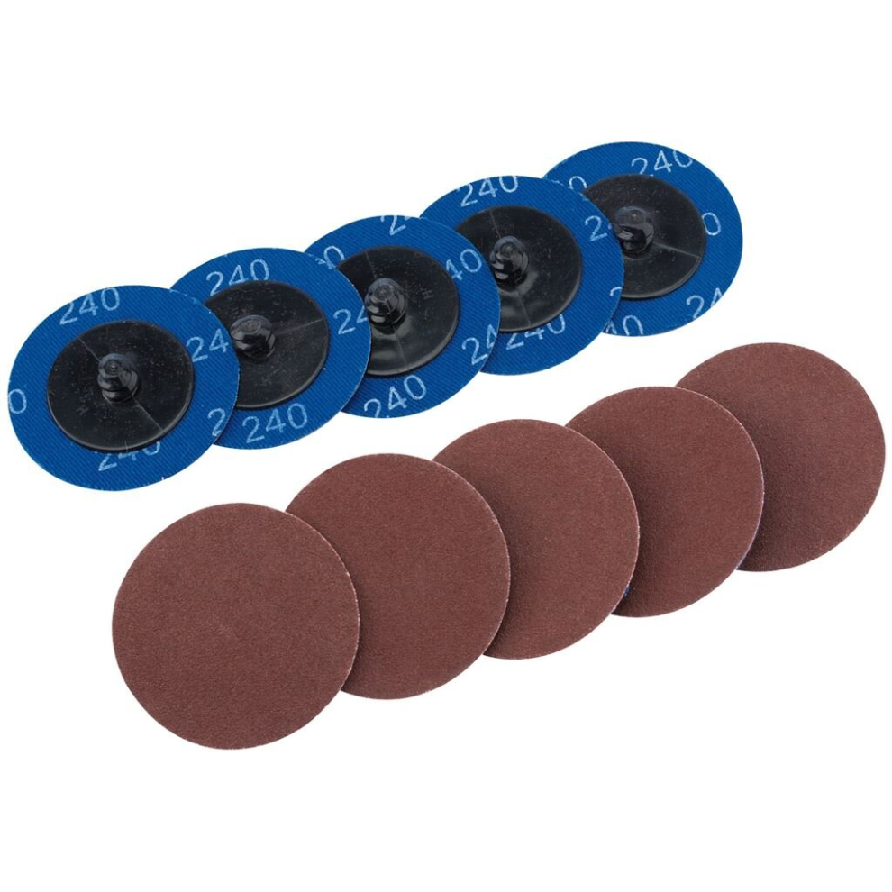 Aluminium Oxide Sanding Discs, 50Mm, 240 Grit (Pack Of 10) 5010559756131