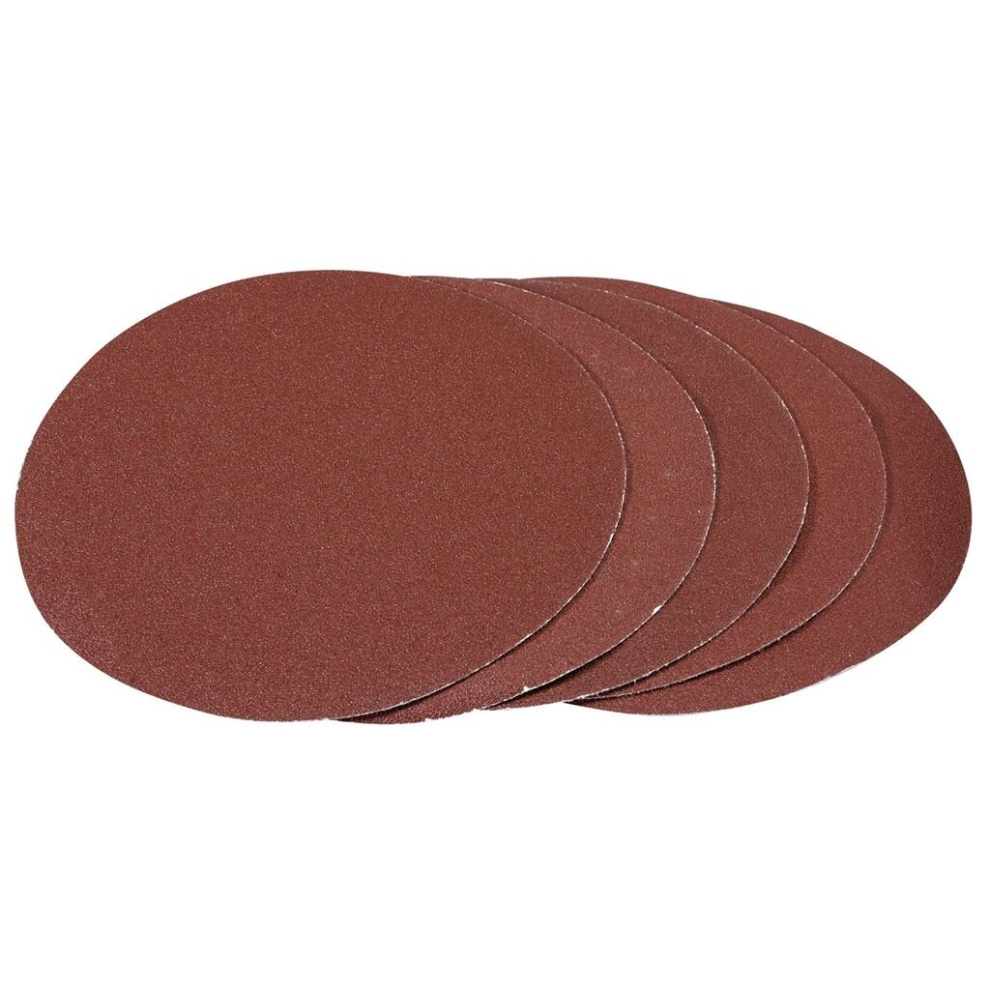 Hook and Loop Aluminium Oxide Sanding Discs, 180mm, 80 Grit (Pack of 5)