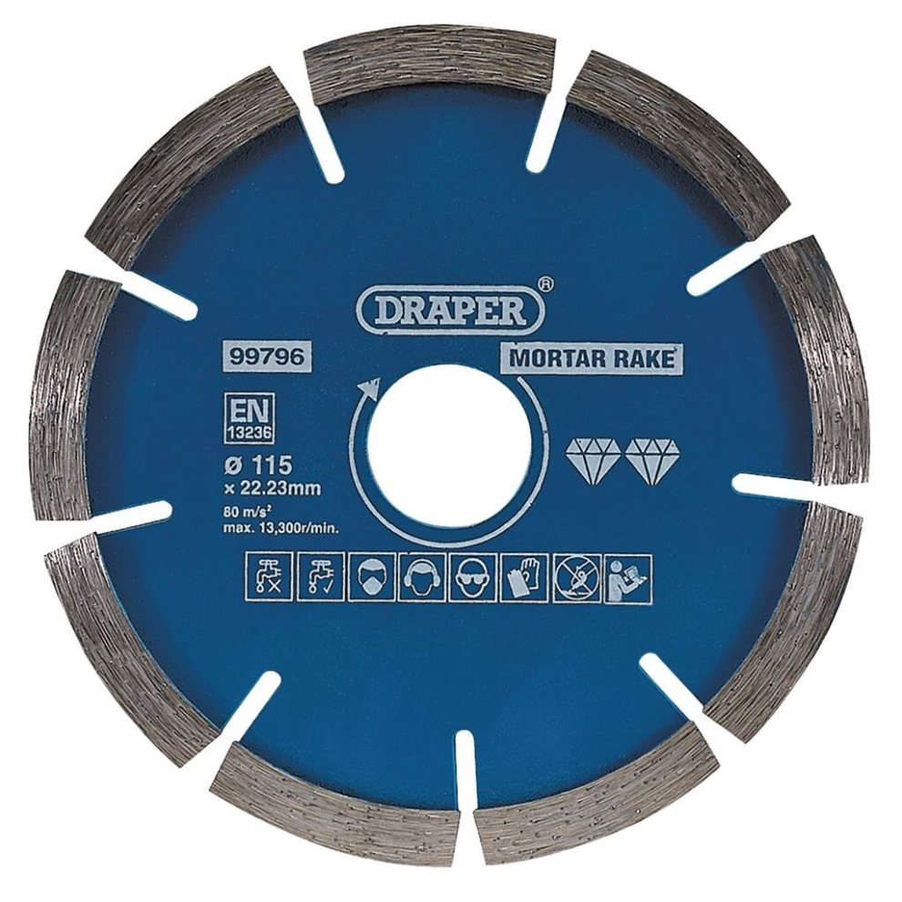 Draper Mortar Raking Diamond Blade, 115Mm