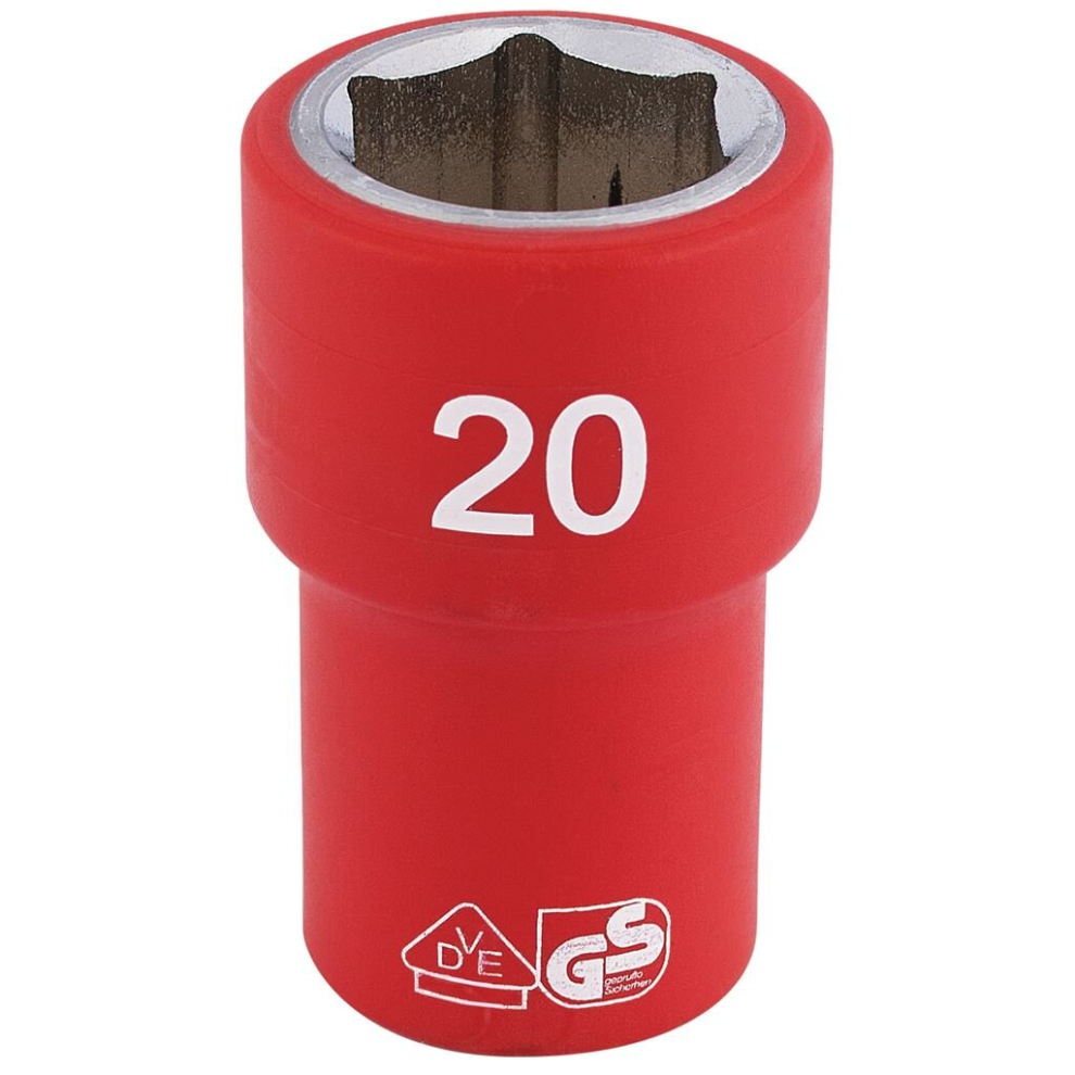 Fully Insulated VDE Socket, 1/2"" Sq. Dr., 20mm