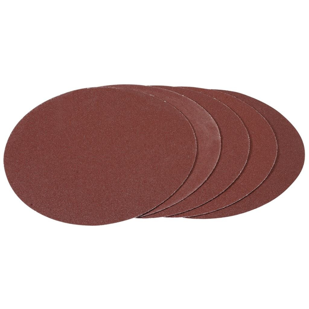 Draper Hook And Loop Aluminium Oxide Sanding Discs, 180Mm, 100 Grit (Pack Of 5)