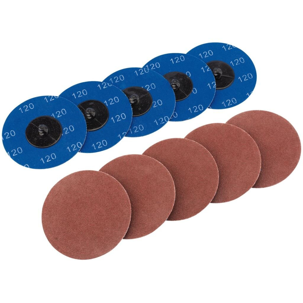 Draper Aluminium Oxide Sanding Discs, 75Mm, 120 Grit (Pack Of 10)