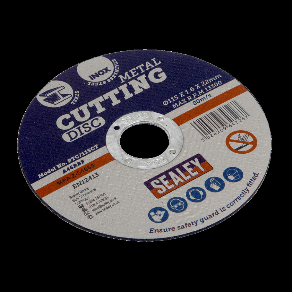 Sealey Cutting Disc Ø115 X 1.6Mm Ø22mm Bore