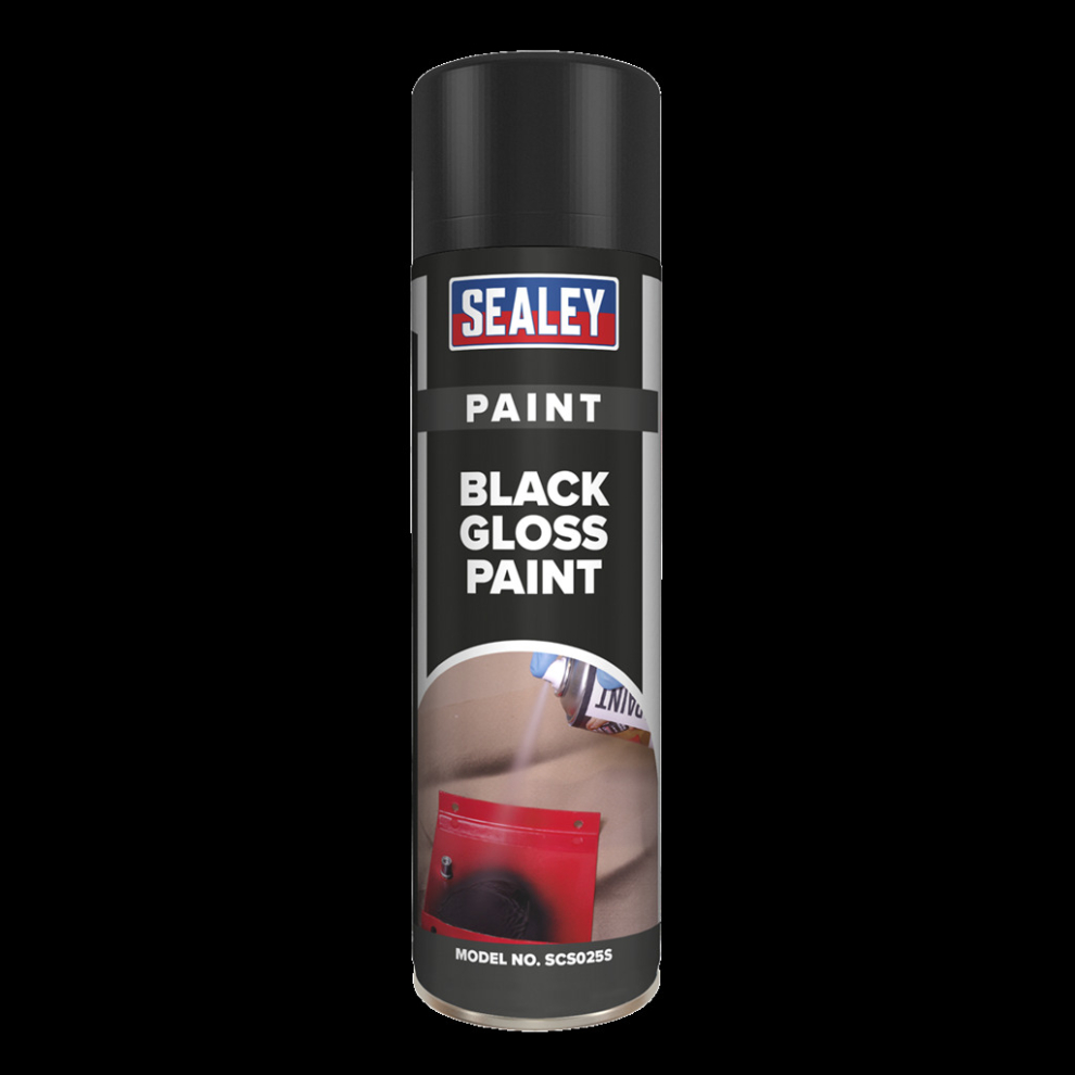 New Sealey Gloss Paint Black Scs025s 500Ml