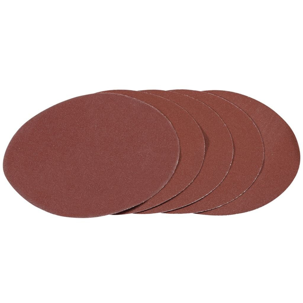 Hook and Loop Aluminium Oxide Sanding Discs, 180mm, 120 Grit (Pack of 5)