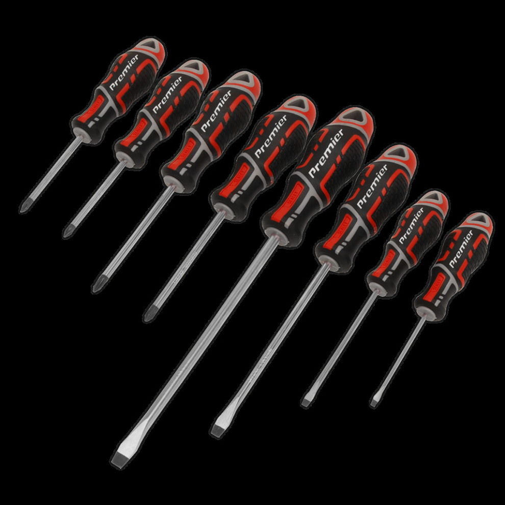 Sealey Screwdriver Set 8Pc Gripmax® - Red