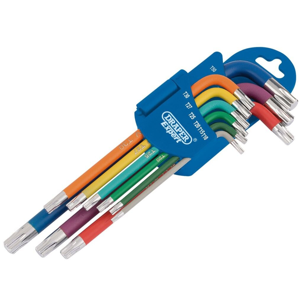 Draper Tx-Star® Metric Coloured Long Arm Key Set (9 Piece)