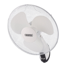 230V Oscillating Wall Mounted Fan with Remote Control, 16""/400mm, 3 Speed