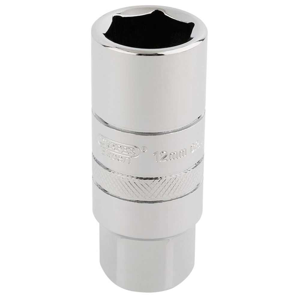 Draper 12Mm Thread 6 Point Spark Plug Socket, 3/8"" Sq. Dr., 18Mm