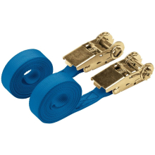Ratcheting Tie Down Straps, 4.5m x 25mm, 250kg (2 Piece)