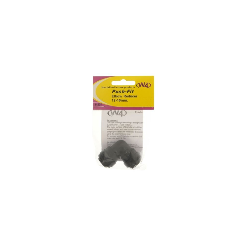 Caravan Motorhome Replacement Push Fit Hose Connector - Elbow Reducer Push-Fit - 12Mm To 10Mm 5019328312219