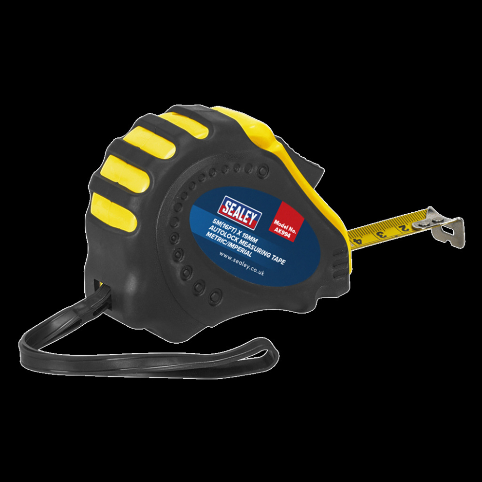 Sealey Auto Lock Tape Measure 5M(16Ft) X 19Mm - Metric/Imperial