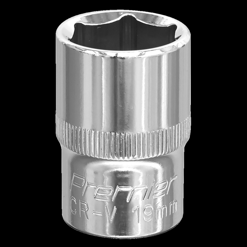 Sealey Walldrive® Socket 19Mm 1/2"Sq Drive Fully Polished Size 1