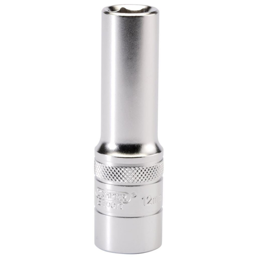 Draper 6 Point Metric Deep Socket, 1/2"" Sq. Dr., 12mm
