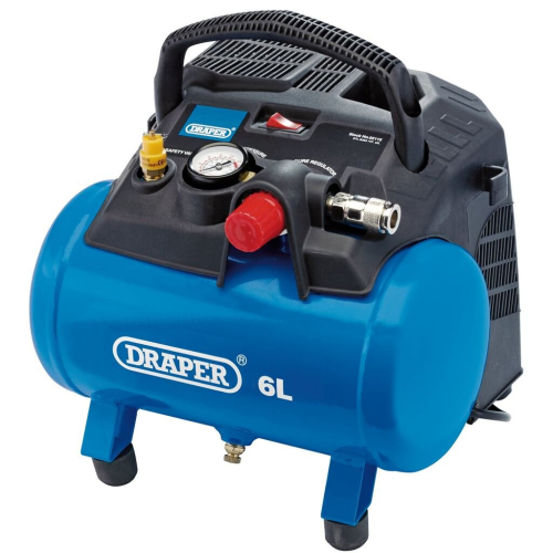 Draper 6L Oil-Free Air Compressor, 1.2kW/1.5hp