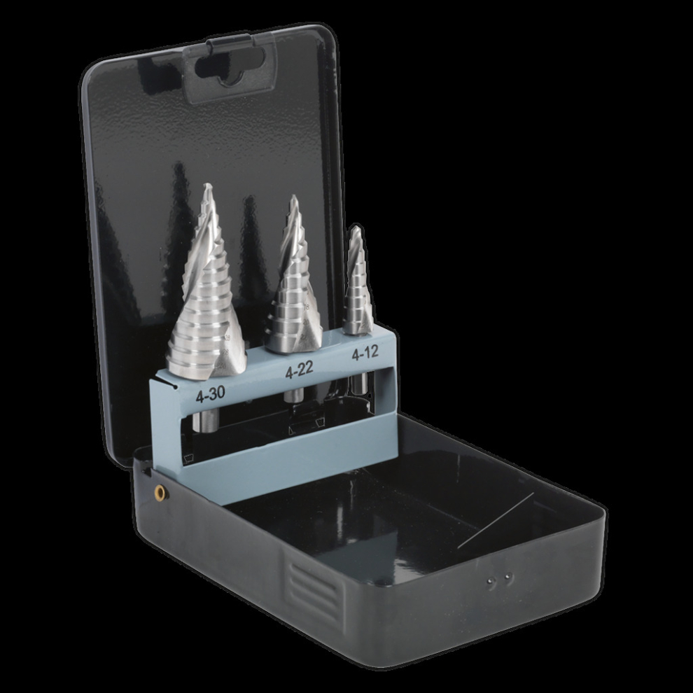Sealey Hss 4341 Step Drill Bit Set 3Pc Spiral Flute