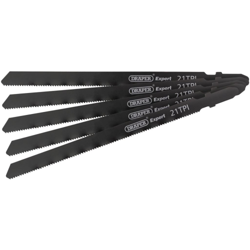 Draper DT318A Jigsaw Blade Set, 130mm, (5 Piece)