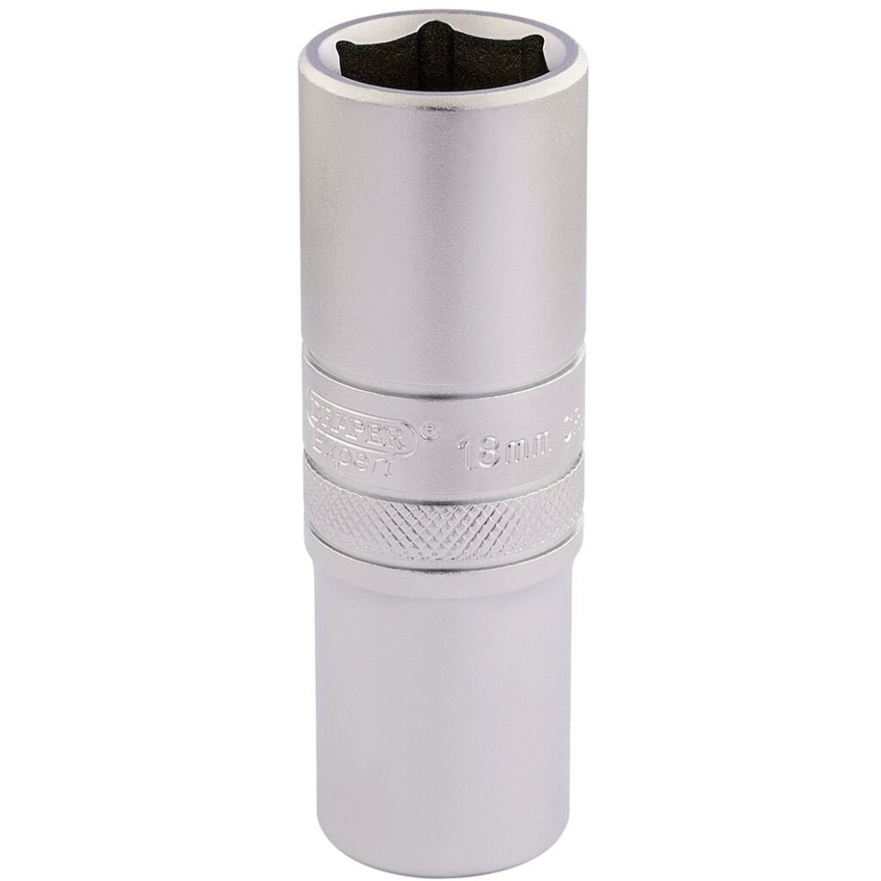 Draper 6 Point Metric Deep Socket, 1/2"" Sq. Dr., 18Mm