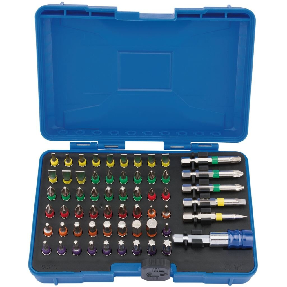 Coloured Screwdriver Bit Set (60 Piece)-image-OPC-P5WPM6T-NEW