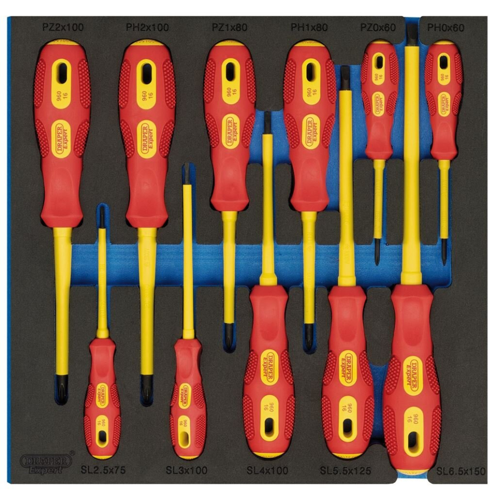 VDE Screwdriver Set in 1/2 Drawer EVA Insert Tray (11 Piece)