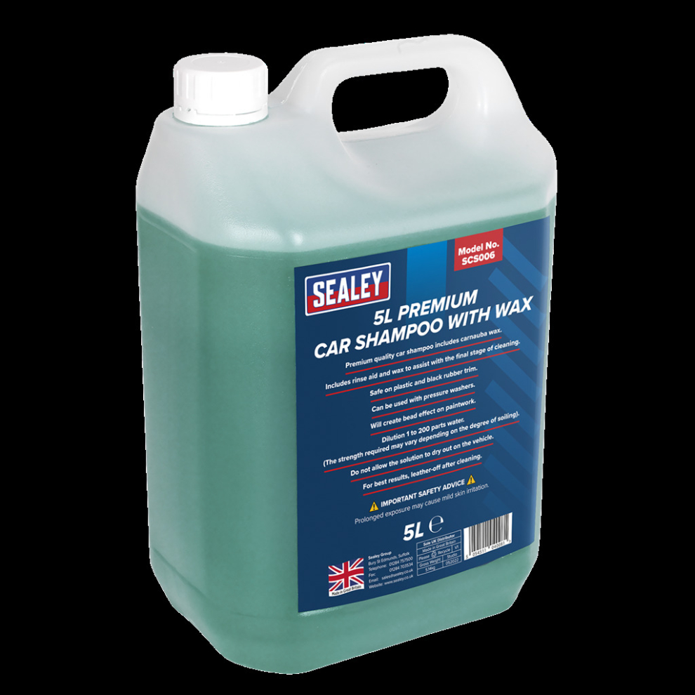Sealey Car Shampoo Premium With Wax 5L