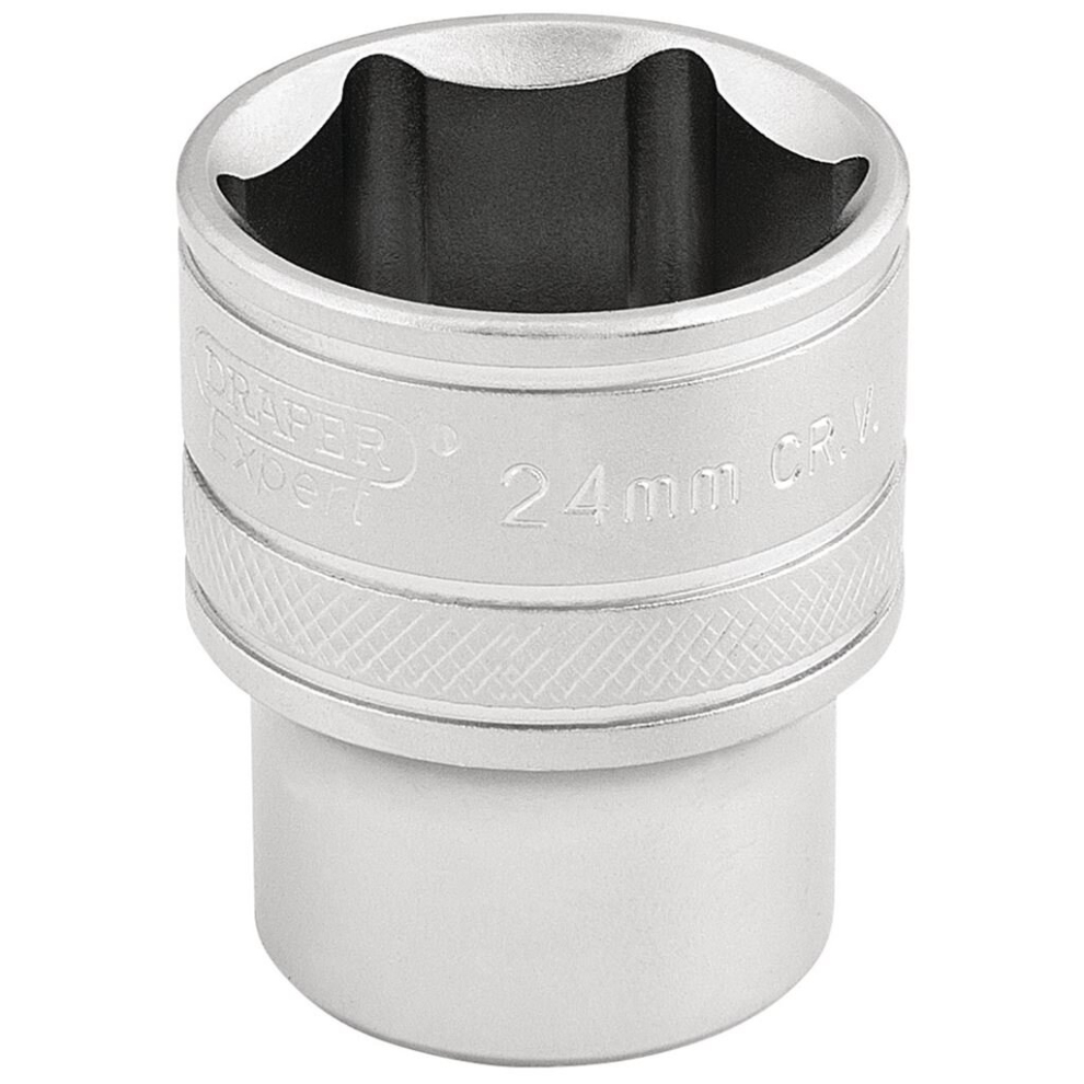 Draper 6 Point Metric Socket, 1/2"" Sq. Dr., 24Mm