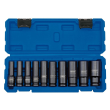 Metric Deep Impact Socket Set, 1/2"" Sq. Dr. (10 Piece)