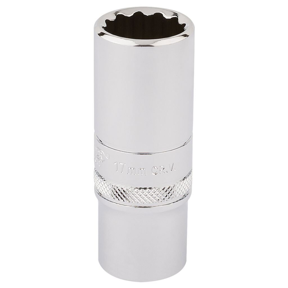 Draper HI-TORQ® 12 Point Deep Socket, 3/8"" Sq. Dr., 17mm