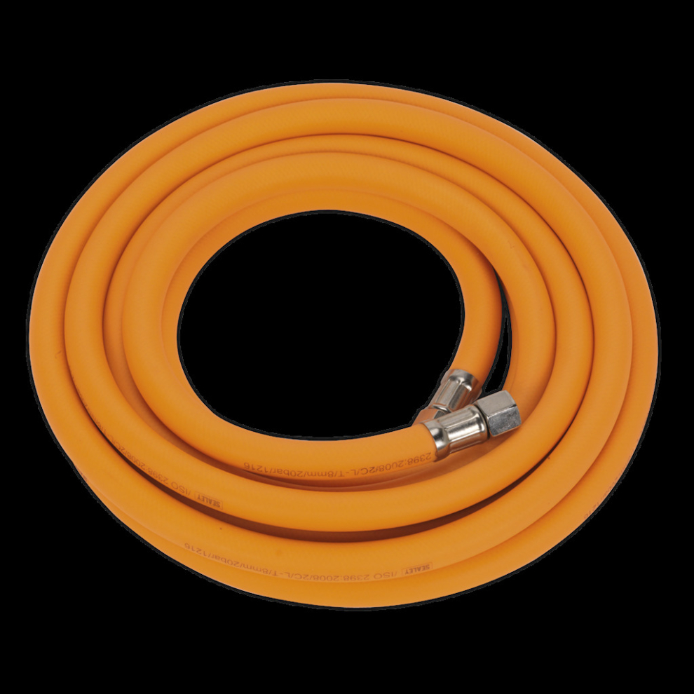 Sealey Air Hose 5M X Ø8mm Hybrid High-Visibility With 1/4"Bsp Unions