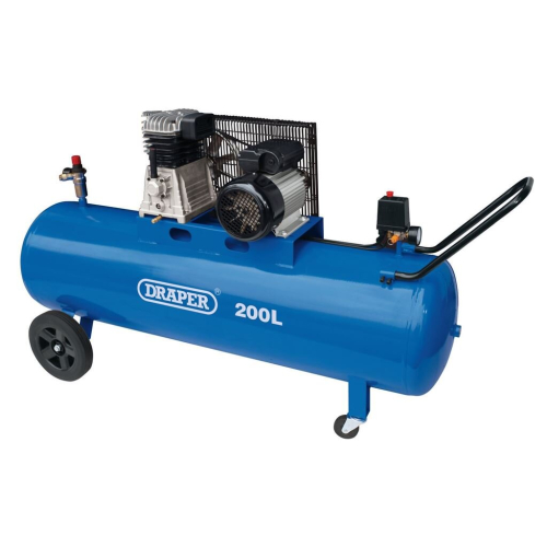 Draper 200L Belt-Driven Air Compressor, 2.2kW/3hp