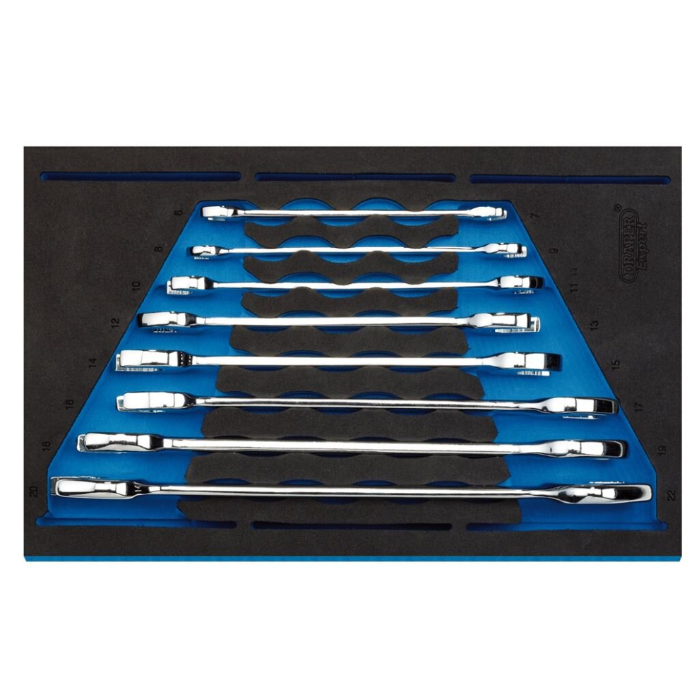 Open Ended Spanner Set in 1/4"" Drawer EVA Insert Tray (8 Piece)