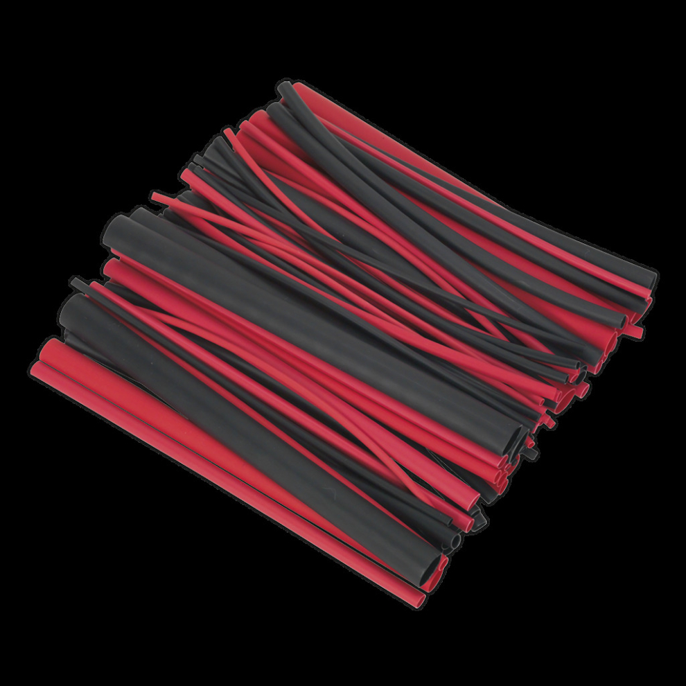 Heat Shrink Tubing Assortment 72pc Black & Red Adhesive Lined 200mm