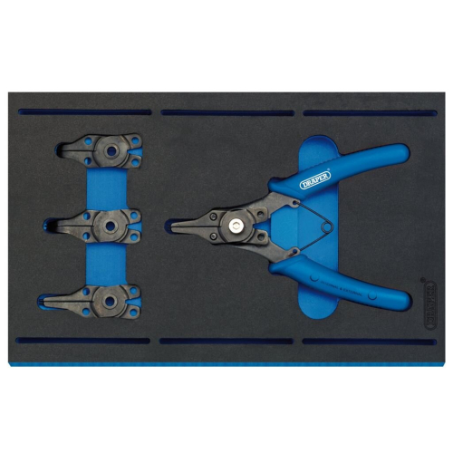 Draper Interchangeable Circlip Plier Set in 1/4 Drawer EVA Insert Tray (5 Piece)