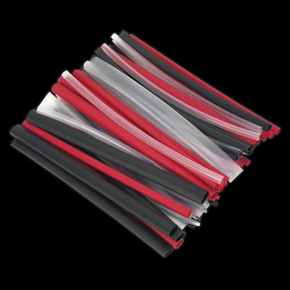 Sealey Heat Shrink Tubing Assortment 72Pc Mixed Colours Adhesive Lined 200Mm