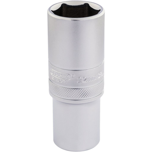 Draper 6 Point Metric Deep Socket, 1/2"" Sq. Dr., 22mm