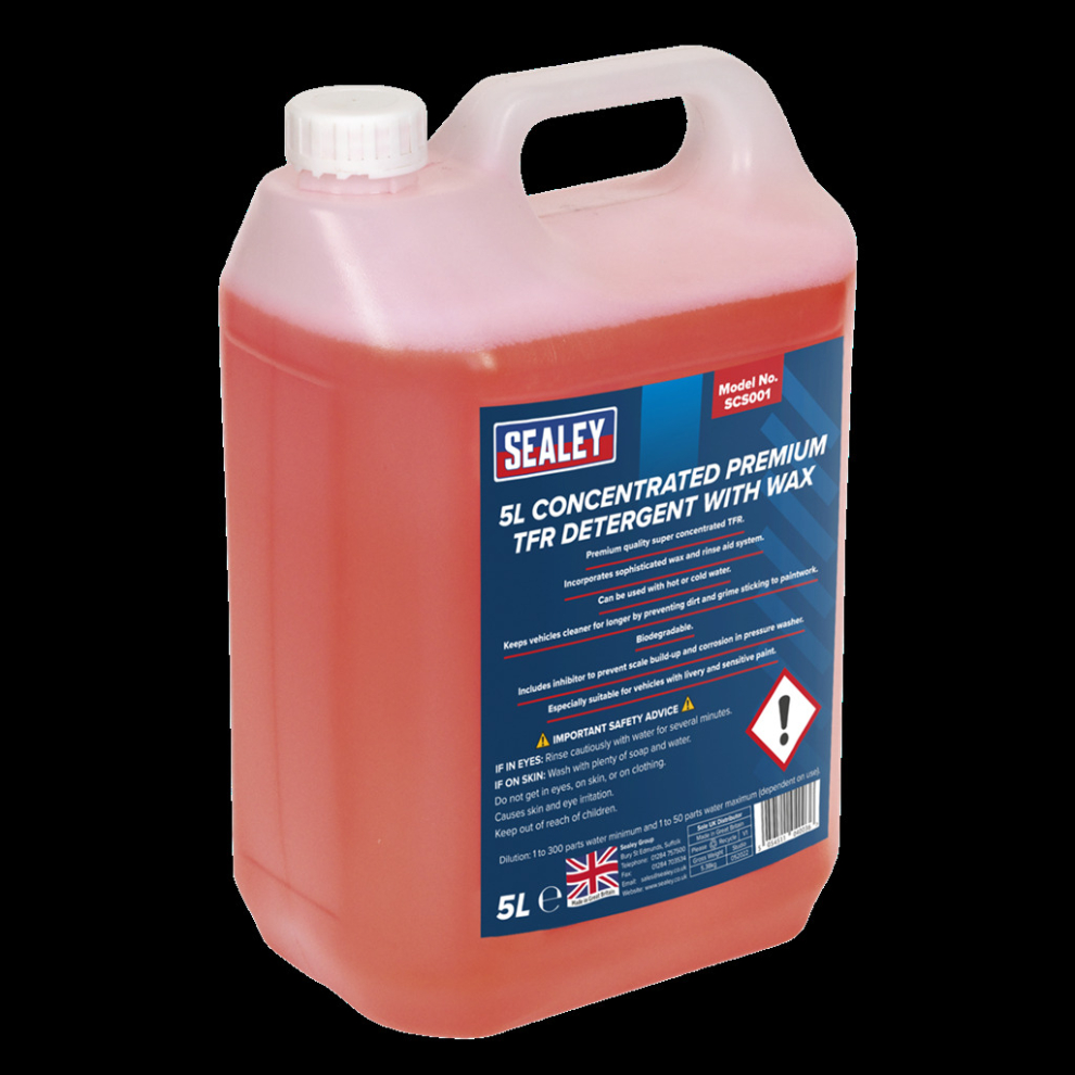 Sealey Tfr Premium Detergent With Wax Concentrated 5L