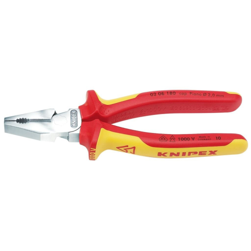 Draper Knipex 02 06 180 Fully Insulated High Leverage Combination Pliers, 180mm
