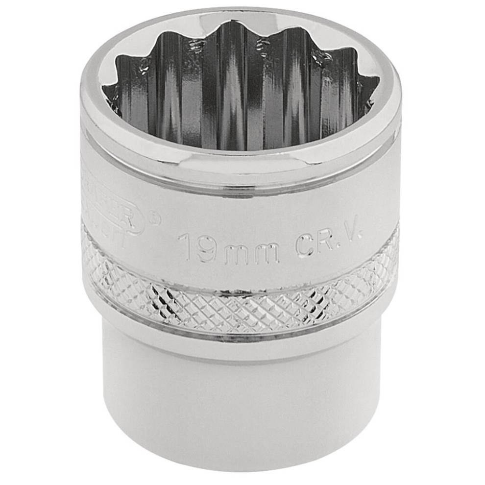 Draper HI-TORQ® 12 Point Socket, 3/8"" Sq. Dr., 19mm