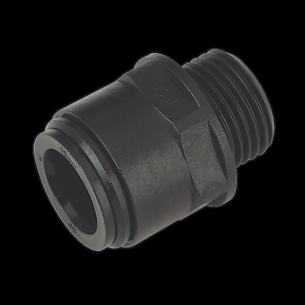 Sealey Straight Adaptor 15Mm 1/2"Bsp Pack Of 2 (John Guest Speedfit® - Pm011514e)