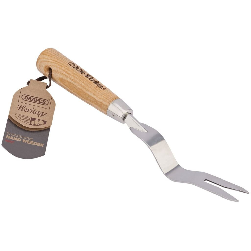 Draper Heritage Stainless Steel Hand Weeder With Ash Handle