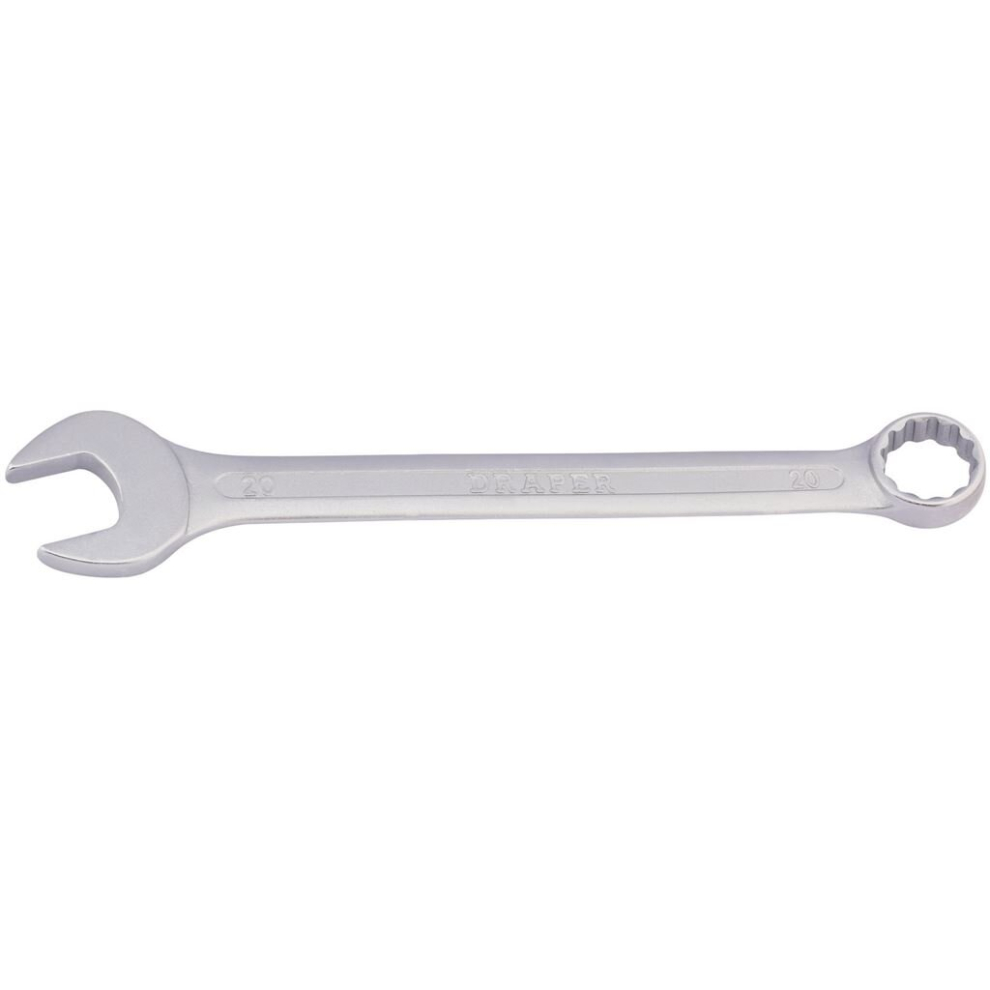 Draper Rl-8231Mm Metric Combination Spanner 20Mm – Chrome Vanadium, Hardened And Chrome Plated, 15 Offset Jaws