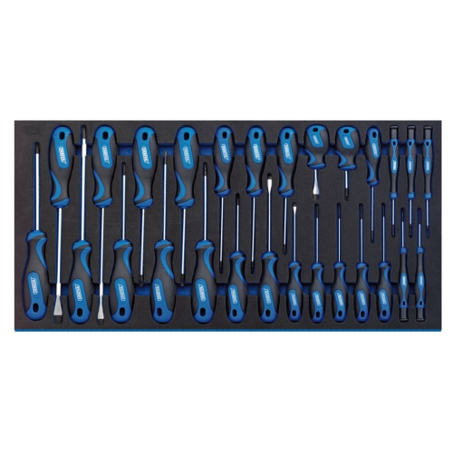 Draper Soft Grip Screwdriver Set in Full Drawer EVA Insert Tray (27 Piece)